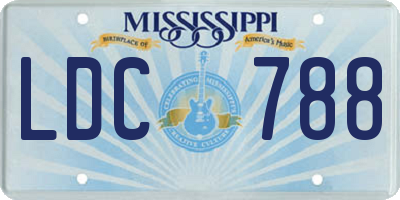 MS license plate LDC788