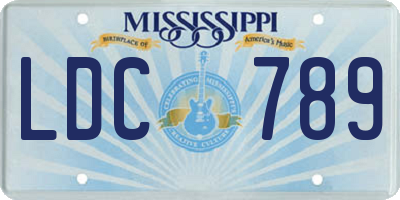 MS license plate LDC789