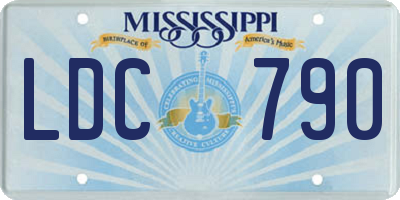 MS license plate LDC790