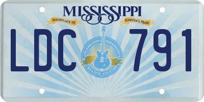 MS license plate LDC791