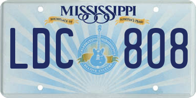 MS license plate LDC808