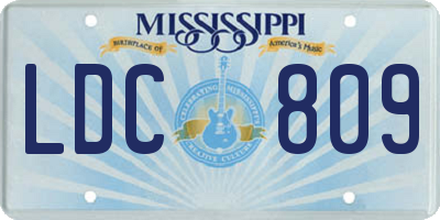 MS license plate LDC809