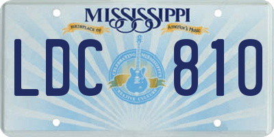 MS license plate LDC810