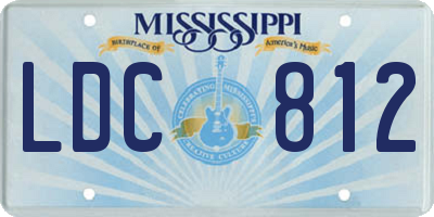 MS license plate LDC812