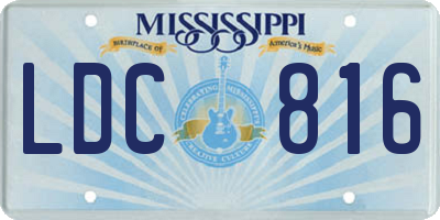 MS license plate LDC816