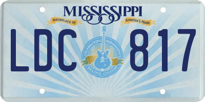 MS license plate LDC817