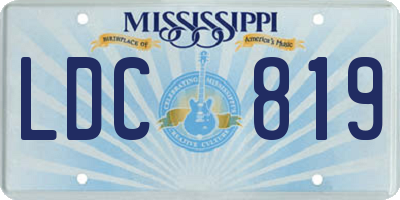 MS license plate LDC819