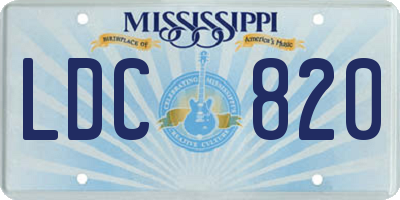 MS license plate LDC820