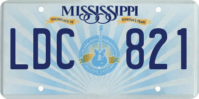 MS license plate LDC821