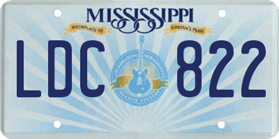 MS license plate LDC822