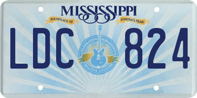 MS license plate LDC824