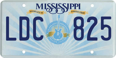 MS license plate LDC825