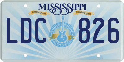 MS license plate LDC826