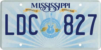 MS license plate LDC827