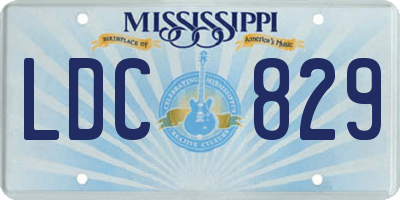 MS license plate LDC829