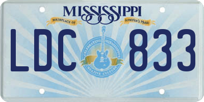 MS license plate LDC833