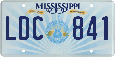 MS license plate LDC841