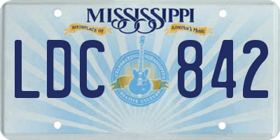 MS license plate LDC842