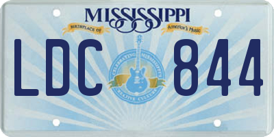 MS license plate LDC844