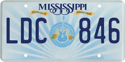 MS license plate LDC846