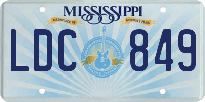 MS license plate LDC849
