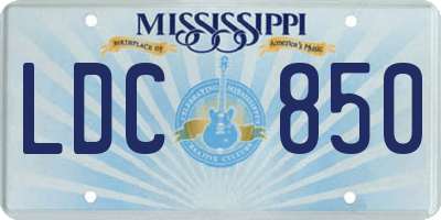 MS license plate LDC850