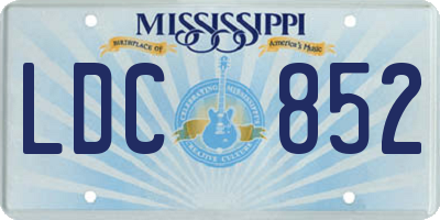 MS license plate LDC852