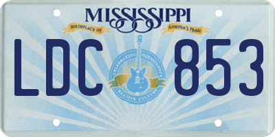 MS license plate LDC853