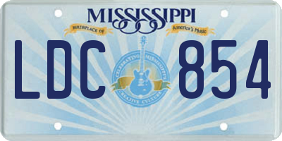 MS license plate LDC854