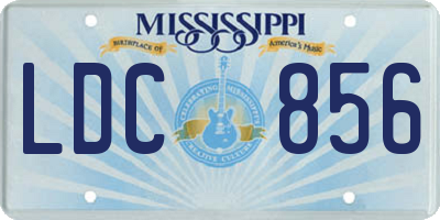 MS license plate LDC856
