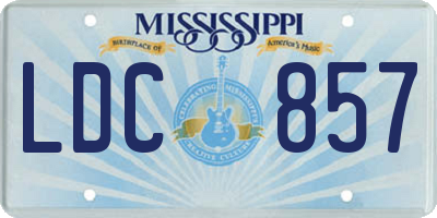 MS license plate LDC857