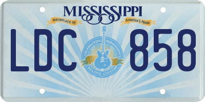 MS license plate LDC858