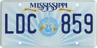 MS license plate LDC859