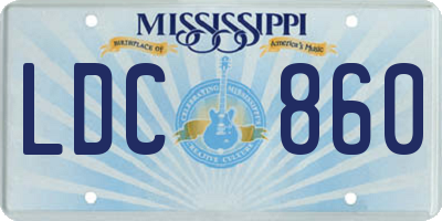 MS license plate LDC860