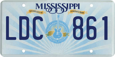MS license plate LDC861