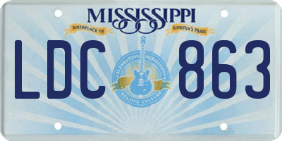MS license plate LDC863