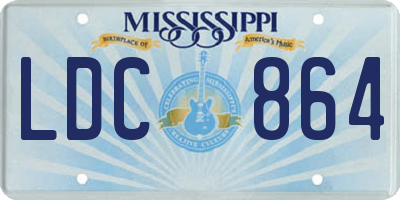 MS license plate LDC864