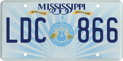 MS license plate LDC866