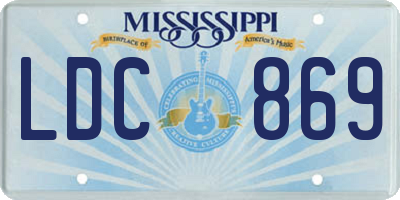 MS license plate LDC869