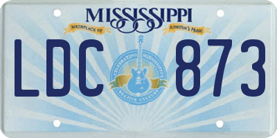 MS license plate LDC873