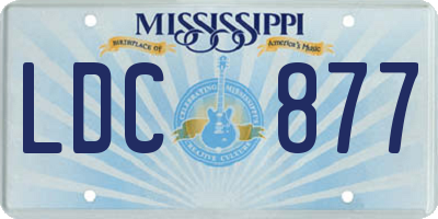 MS license plate LDC877