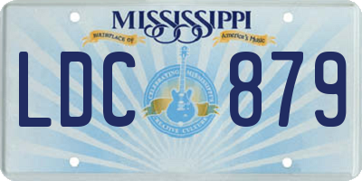 MS license plate LDC879