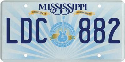 MS license plate LDC882