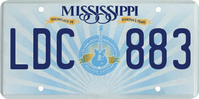 MS license plate LDC883