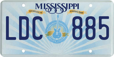 MS license plate LDC885