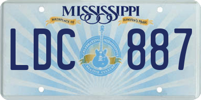 MS license plate LDC887