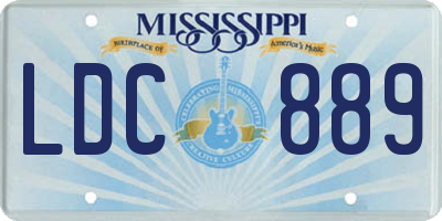 MS license plate LDC889