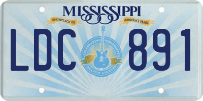 MS license plate LDC891