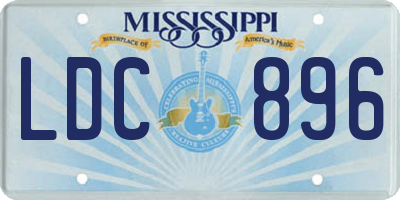 MS license plate LDC896