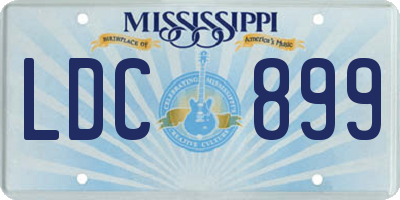 MS license plate LDC899